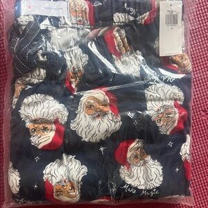 Women Holiday Santa Pajama - Navy and Red